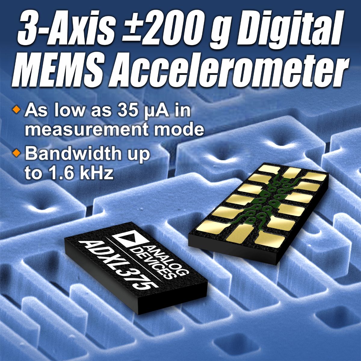 ADI推出适于高精度冲击和震荡检测系统的加速度计
