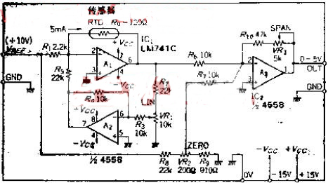 恒定电压驱动电桥传感器电路功能及原理分析