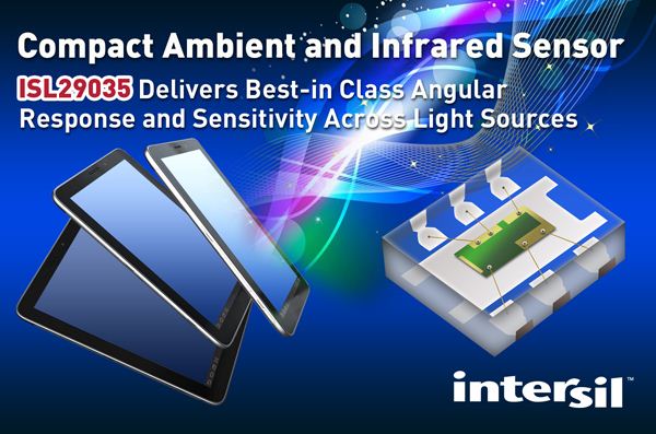 Intersil推出最小封装环境红外光传感器