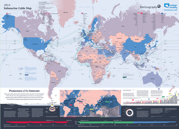 2014年版全球海底线缆地图2月10日正式发布